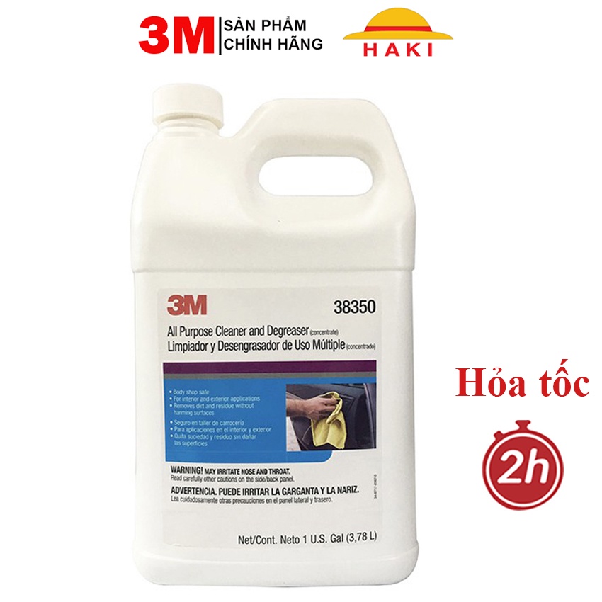 Dung dịch tẩy rửa đa năng 3M: vệ sinh nội thất ô tô, da ghế, vệ sinh khoang máy ô tô, ngoại thất 38350 can 3.78l