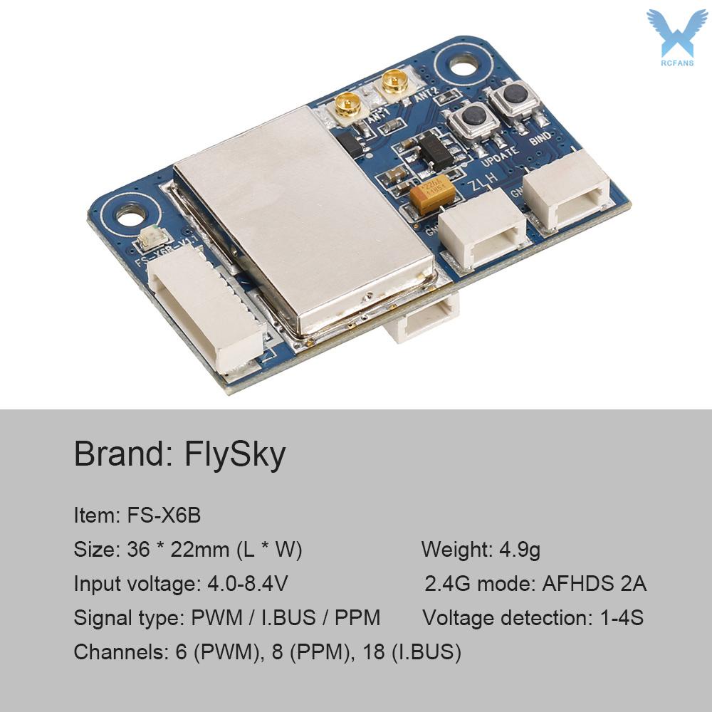 Thiết bị nhận tín hiệu Rs FlySky Fs-X6B 2.4g Pwm Ppm I.Bus dành cho Drone Fs-I10 Fs-I8 Fs-I6X Fs-I4 Fs-I6 Fs-I6S
