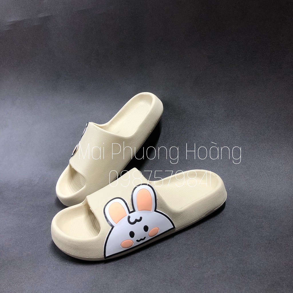 Dép Bánh Mì Hình Thỏ Quai Ngang Cute siêu xinh, Form ngắn khách nhích lên 1 size Mai Phương Hoàng