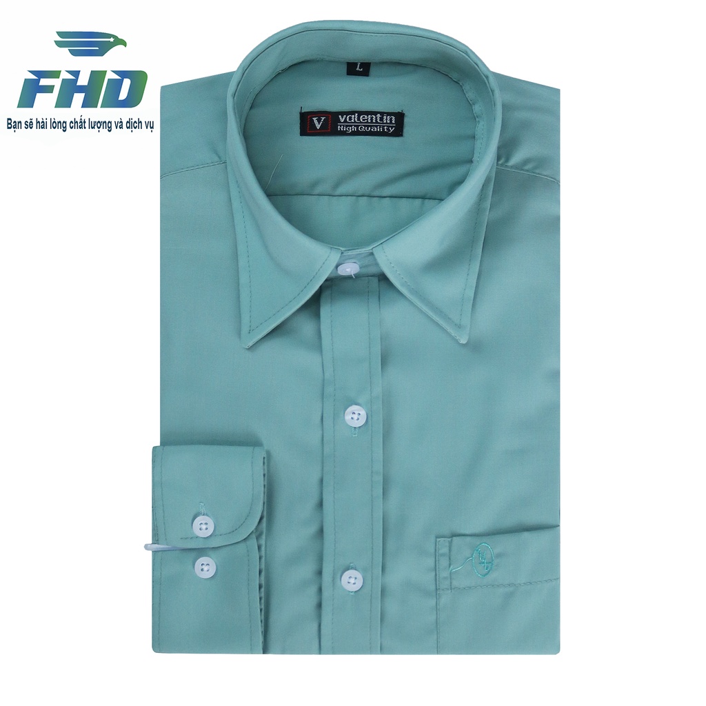 Áo Sơ Mi Nam Trơn Dài Tay Đóng Hộp Vải Cotton Mềm Mịn Màu Sắc Đa Dạng FHDA006