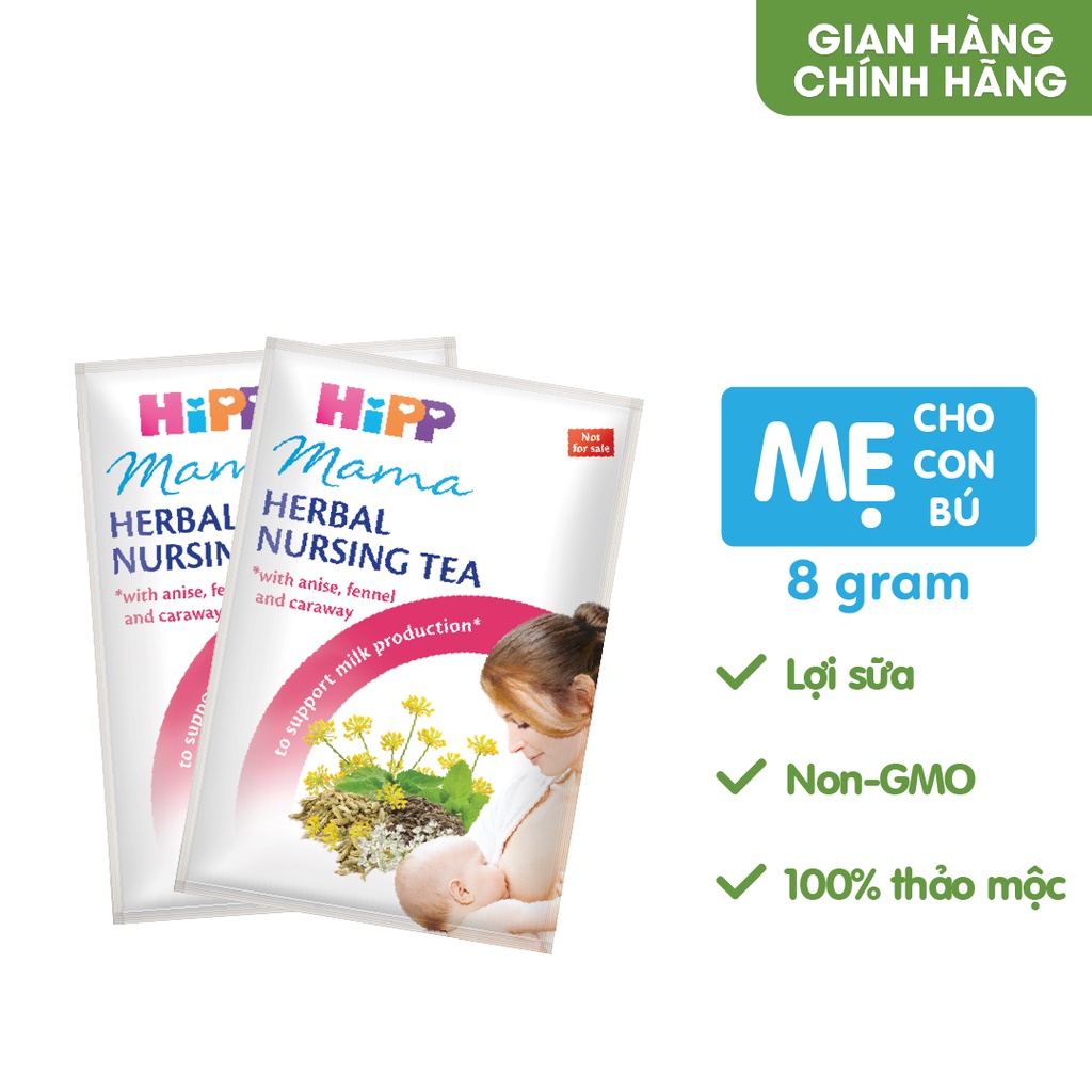 [Mã FMCGMALL -8% đơn 250K] Trà cốm lợi sữa HiPP dành cho phụ nữ cho con bú (5 gói x 8g) - Nhập khẩu Thụy Sỹ