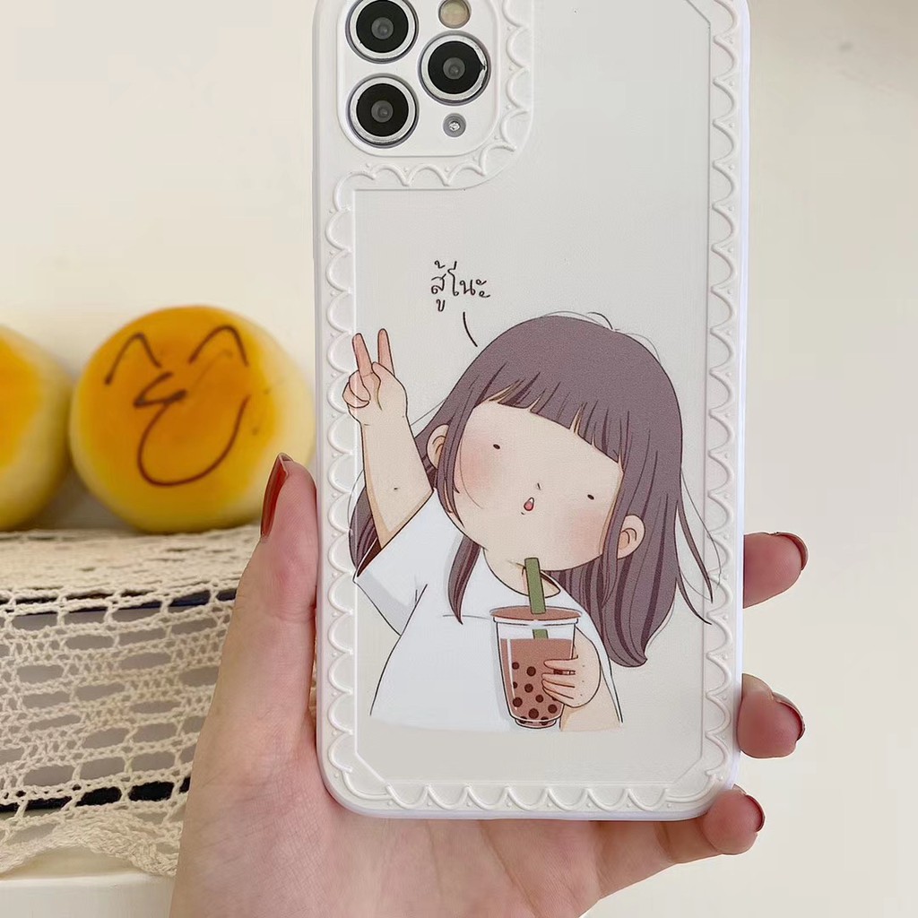 Ốp điện thoại TPU họa tiết hình cô gái dễ thương thời trang cho Iphone 7 8 X Xs Xr Xsmax 11 Pro Promax | BigBuy360 - bigbuy360.vn