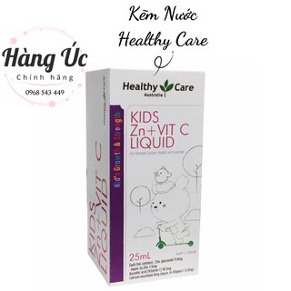Kẽm nước vitamin c healthy care zinc 25ml - kids zinc + vitamin c liquid healthy care