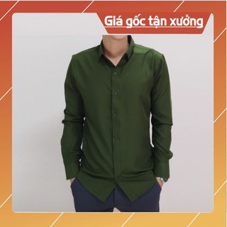 Áo sơ mi nam [FREE SHIP] vài lụa cao cấp không nhăn, form hàn quốc, phù hợp đi làm, đi tiệc, đi học, đi chơi