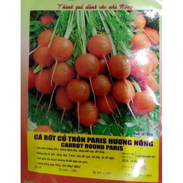 HẠT GIỐNG CÀ RỐT CỦ TRÒN PARIS - GÓI 1 GRAM