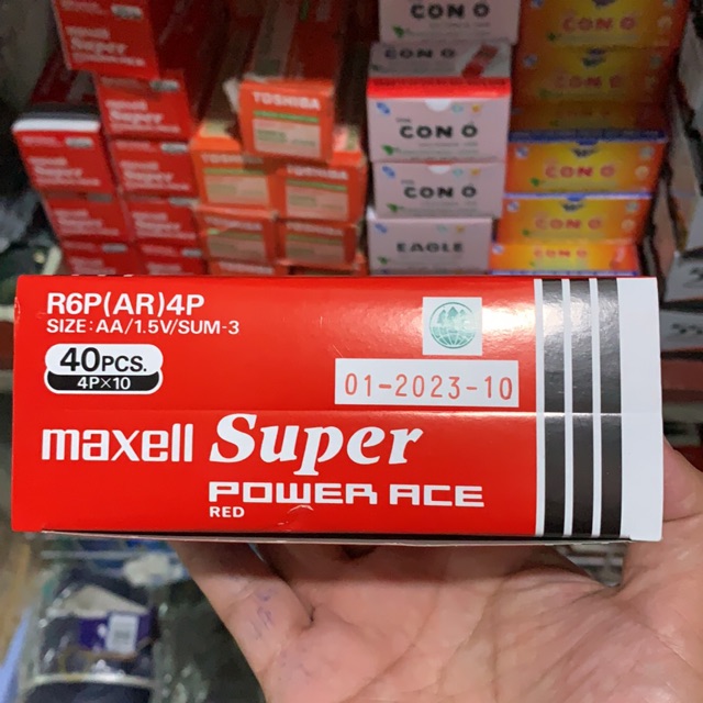 Pin tiểu maxell AA (hộp 10 vỉ x 4 = 40 viên)