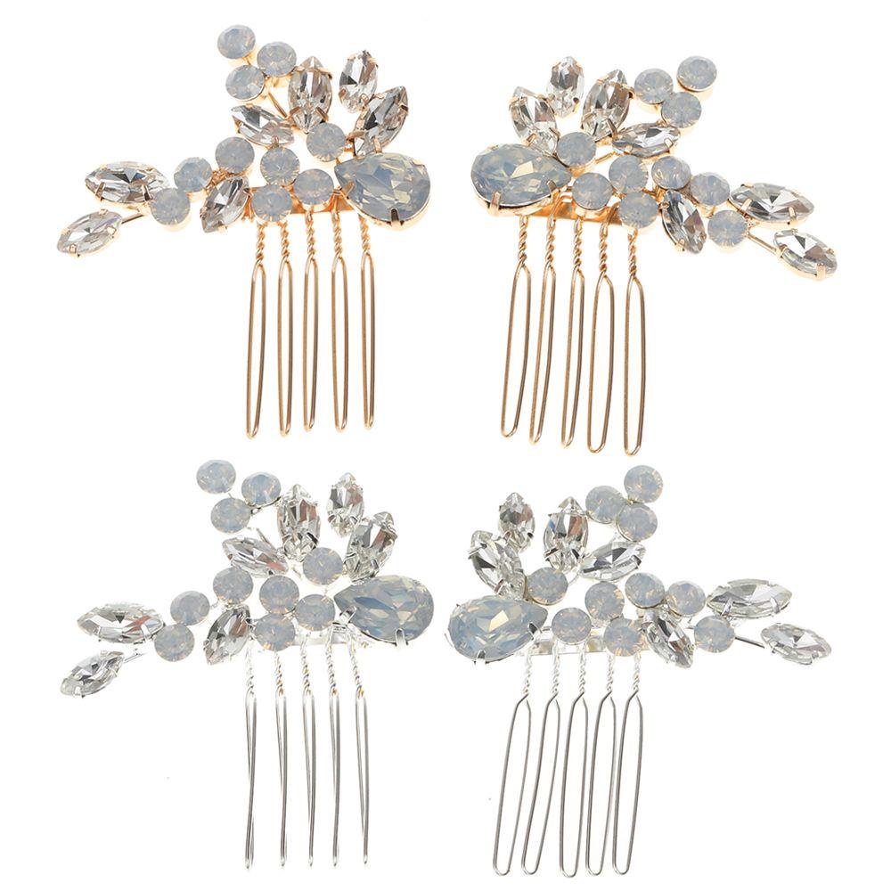 ROSE Set 2 Lược Cài Tóc Đính Đá Opal Cho Nữ