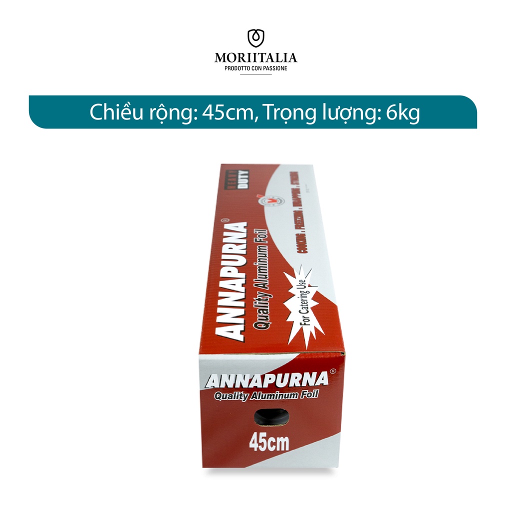 Màng nhôm (giấy bạc) Annapurna nướng thức ăn, bảo quản thực phẩm Moriitalia MNTP00003025