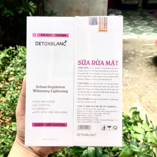 Sữa rửa mặt sinh học DetoxBlanc Clear Skin Control mới chính hãng