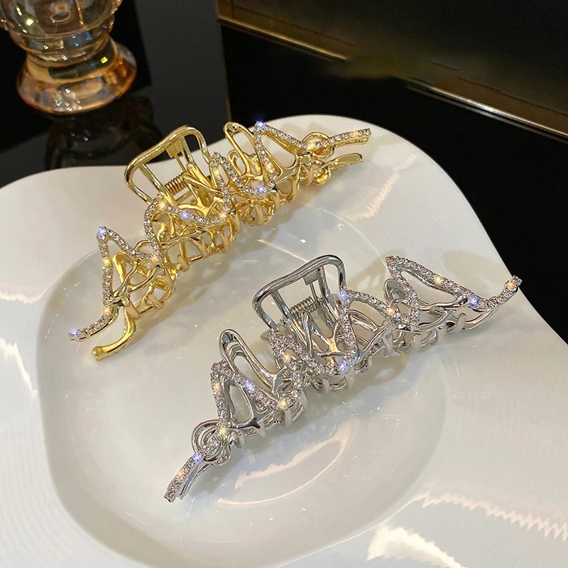 Kẹp Tóc Kim Loại Đính Đá Lấp Lánh Thời Trang