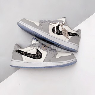 Giày Sneaker ❤️FREESHIP❤️ JDA1 Cổ Thấp Xám Móc DIO Siêu Hot Cao Cấp Full Box Full Bill