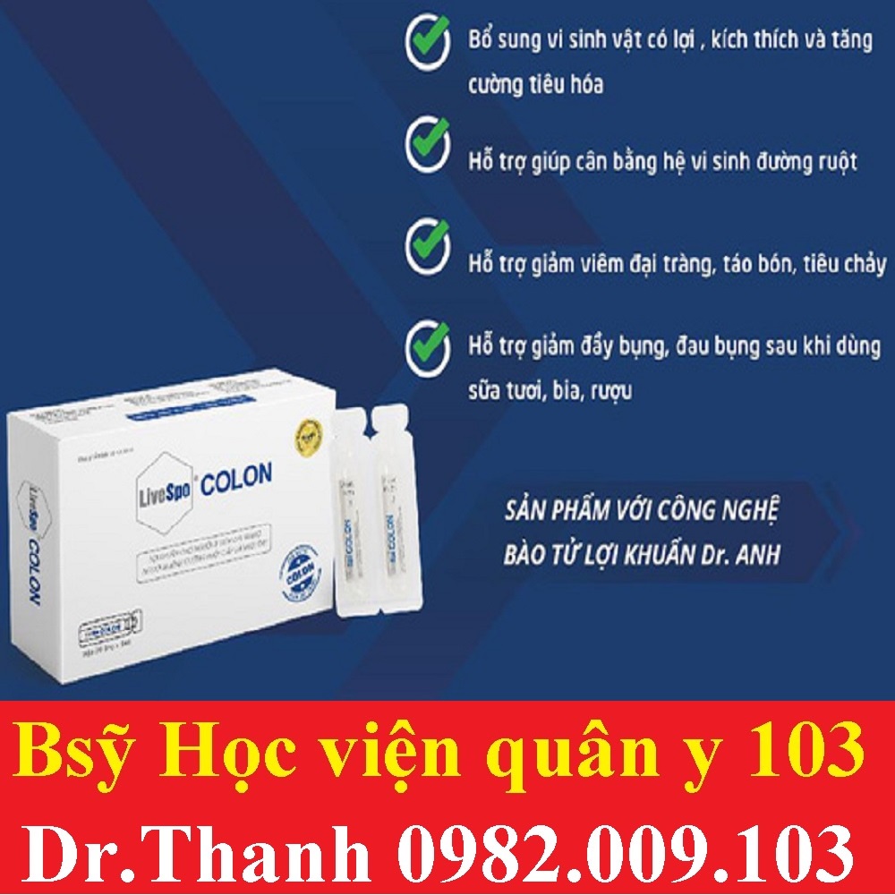 Livespo Colon bào tử lợi khuẩn thế hệ mới-Hộp 20 ống 10ml