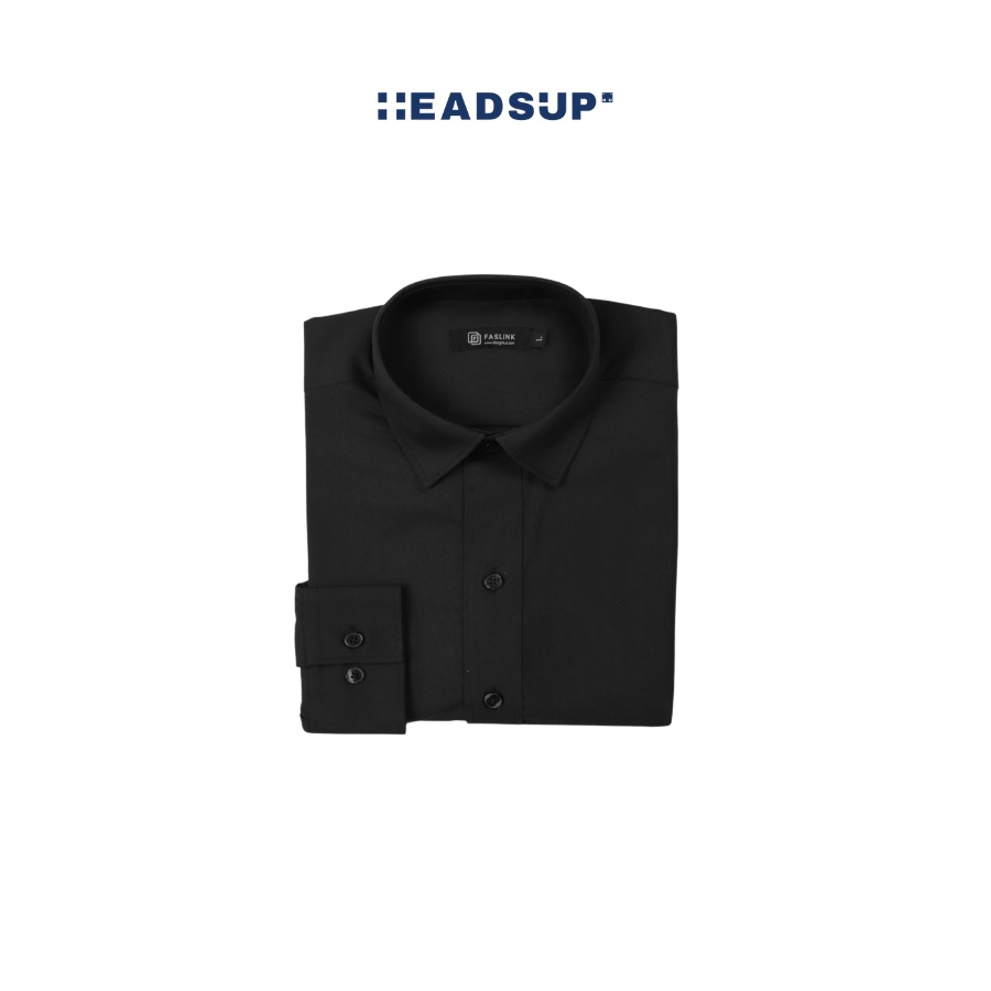 Áo sơ mi nam đen công sở chất liệu mát, mịn form đẹp Headsup