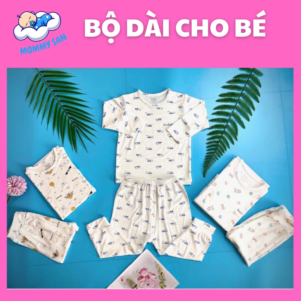 Đồ bộ tay dài cho bé sơ sinh 0 18 tháng thun lạnh không cài cúc có nút vai AValer MommySan