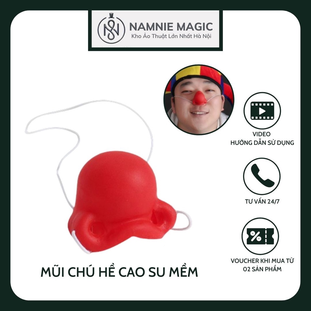 Mũi Cao Su Chú Hề Siêu Mềm,Có Dây Đeo Bằng, Đạo Cụ Hoá Trang