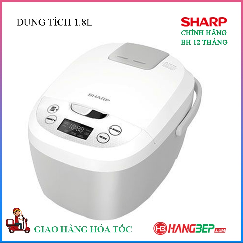 Nồi cơm điện tử Sharp 1.8 lít KS-COM180EV-GY