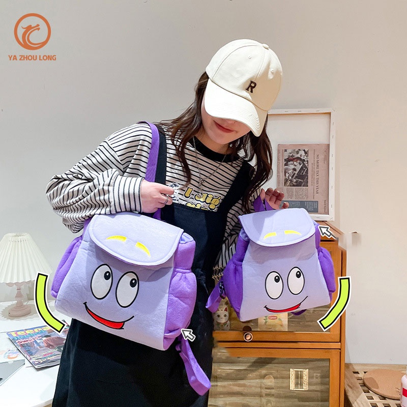 Ba Lô Đi Học Sức Chứa Lớn Họa Tiết Hoạt Hình Dora Dễ Thương Cho Học Sinh Tiểu Học
