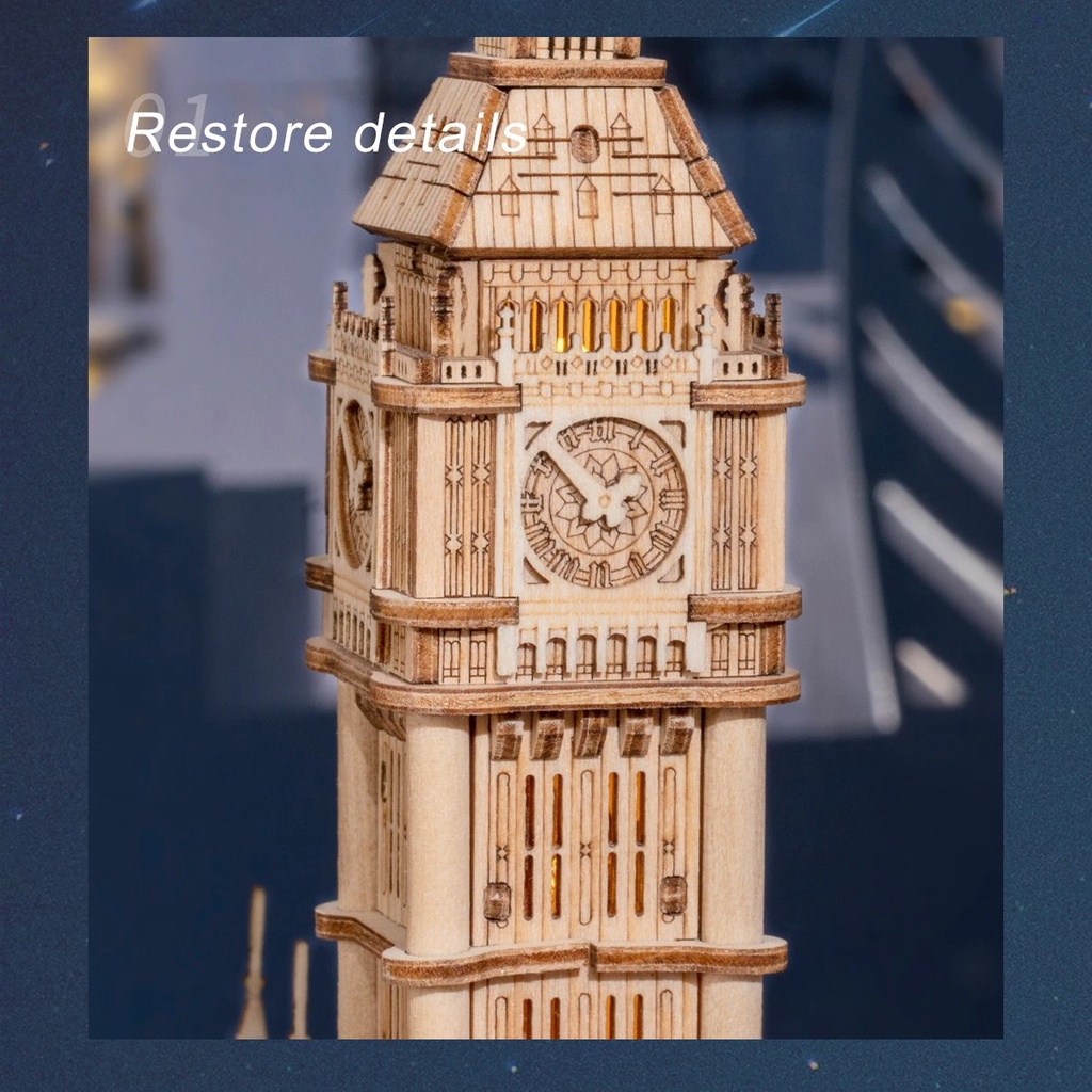 Đồ Chơi Lắp Ráp Bằng Gỗ 3D Robotime Mô Hình Tháp Đồng Hồ Big Ben  - TG507
