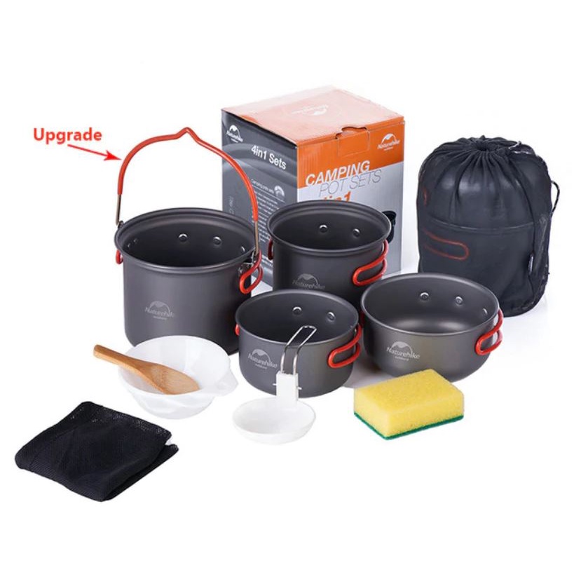 Bộ nồi nấu ăn gọn nhẹ 4 in1 Naturehike NH18T018-G