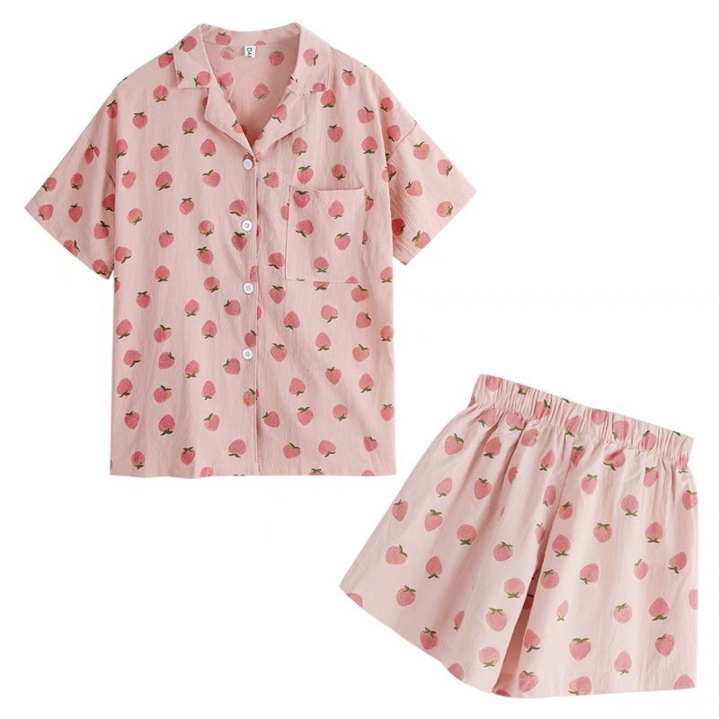 Bộ ngủ pyjama dâu tây - Liyeclothes | BigBuy360 - bigbuy360.vn