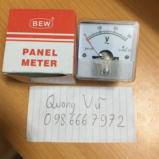 Đồng hồ vôn đo điện áp 0-300v mặt vuông 50x50
