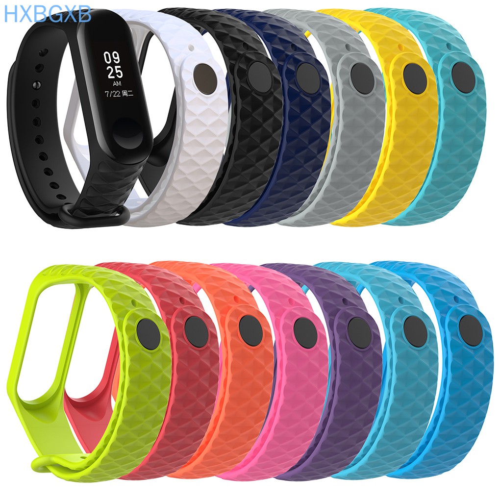 Dây Đeo Silicon Thay Thế Màu Trơn Cho Xiaomi Mi Band 4 3