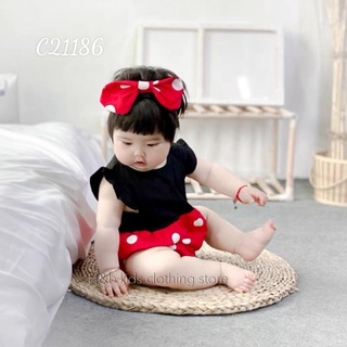 Body chip mickey đen cho bé gái từ 4 -11kg