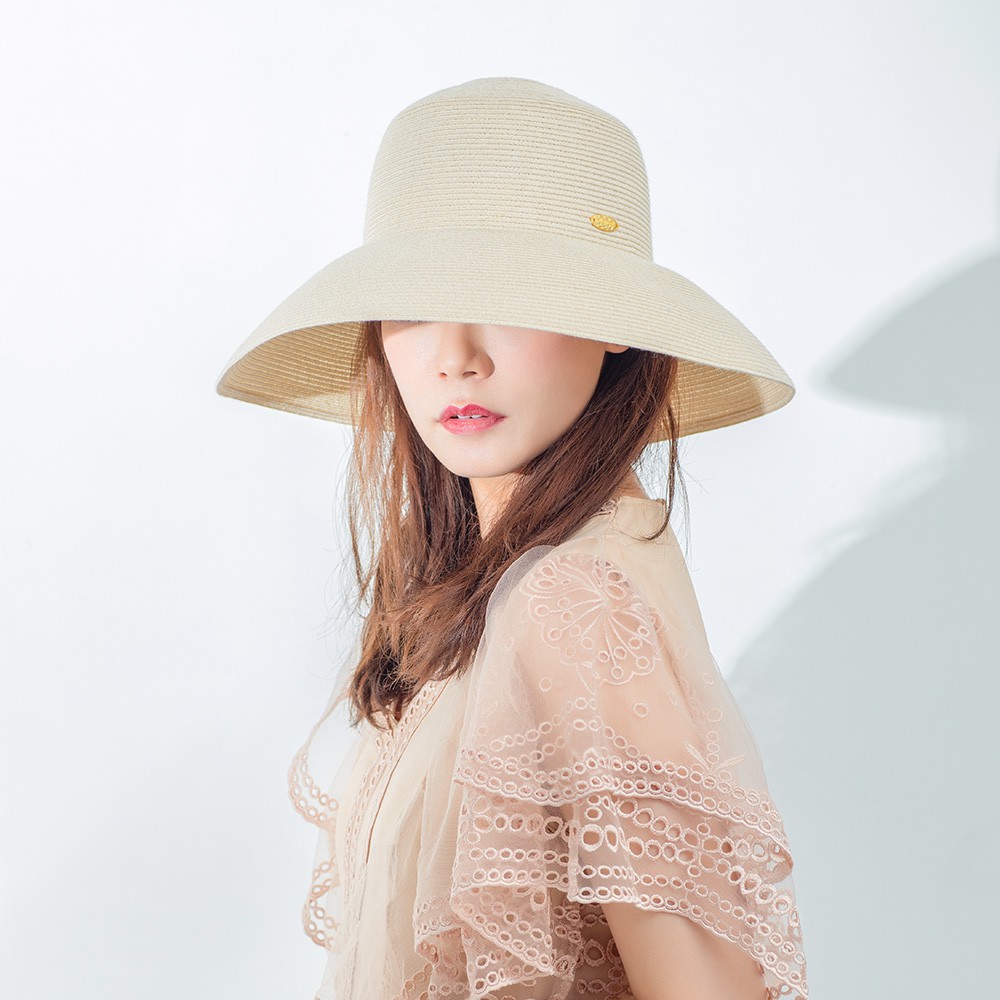 Mũ Cói Rộng Vành Chống Nắng / Tia UV Phong Cách Retro Hàn Quốc Có Thể Gấp Gọn Tiện Lợi