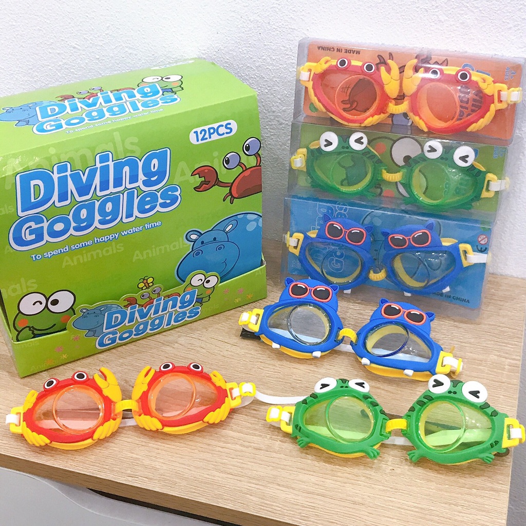 Kính bơi Diving goggles hình con vật dễ thương cho bé, kính bơi trẻ em