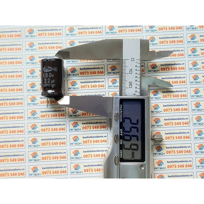[ combo 5 chiếc ] TỤ HÓA 22UF 500V 25X16mm ( chính hãng )