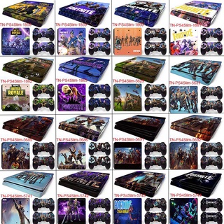 PS4 SLIM Console FORTNITE Skin Decal Vinal Sticker + 2 Controller Skins Set