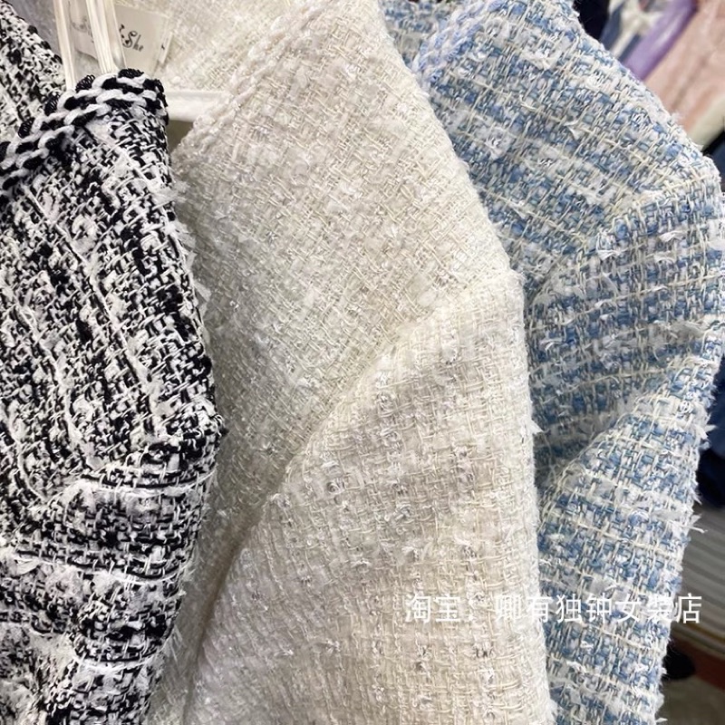 Sẵn/order Áo Dạ croptop Tweed xuân thu đính khuy ngọc sang chảnh cổ tròn áo khoác nhẹ vải tuýt sang chảnh