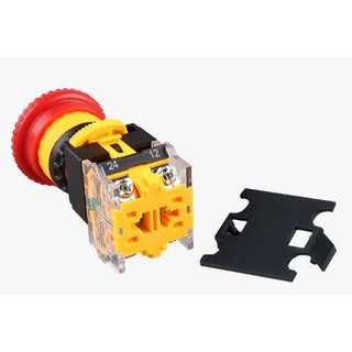 Nút nhấn dừng khẩn cấp LA38-11ZS phi 22mm , Công tắc khẩn cấp tự khóa 1NO 1NC