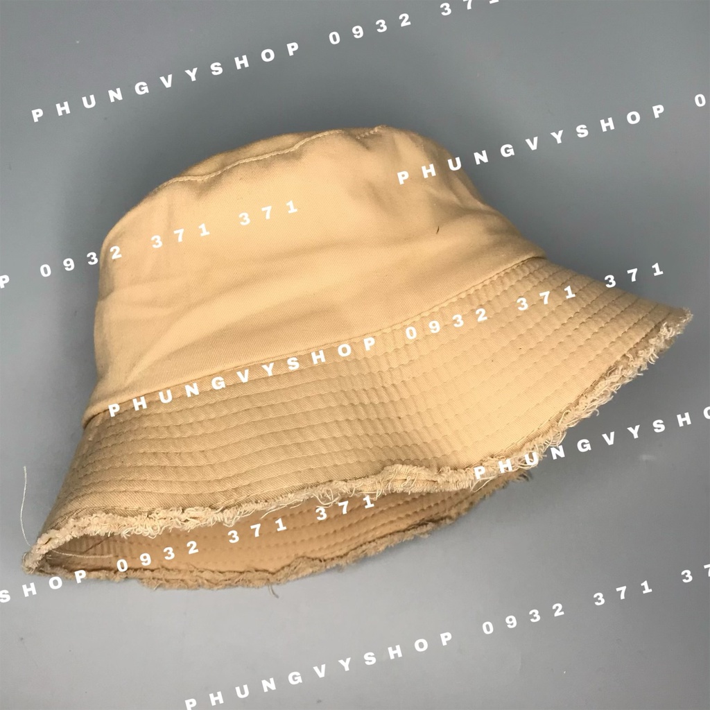 Mũ bucket tai bèo vành phungvyshop BO TUA RUA RÁCH TRƠN- nón unisex nam nữ