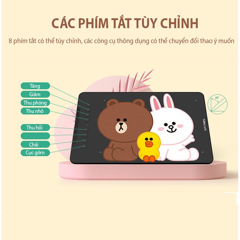 Bảng Vẽ Điện Tử Siêu Mỏng Lực Nhấn 8192 XP-PEN Deco 01 V2 LINE FRIENDS Tặng Kèm Combo Quà Tặng Hấp Dẫn