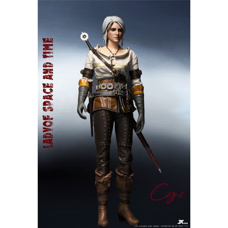 Mô hình búp bê action figure 1:6 Ciri trong The Witcher chính hãng JKTOYS