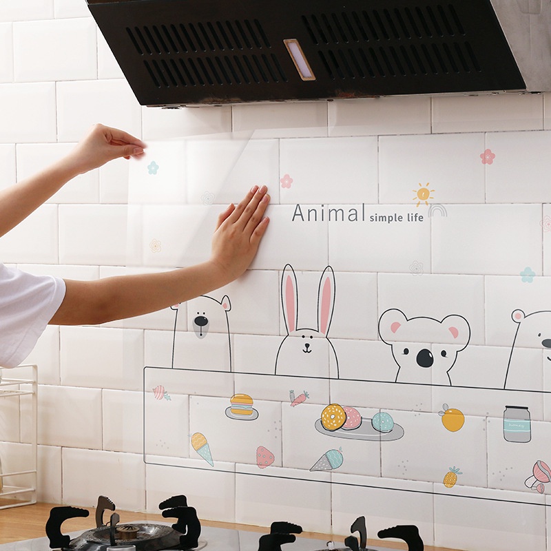 Miếng Giấy Dán Tường Nhà Bếp (90x60cm) Cách Nhiệt, Chịu Ẩm Tốt, Chống Dầu Mỡ