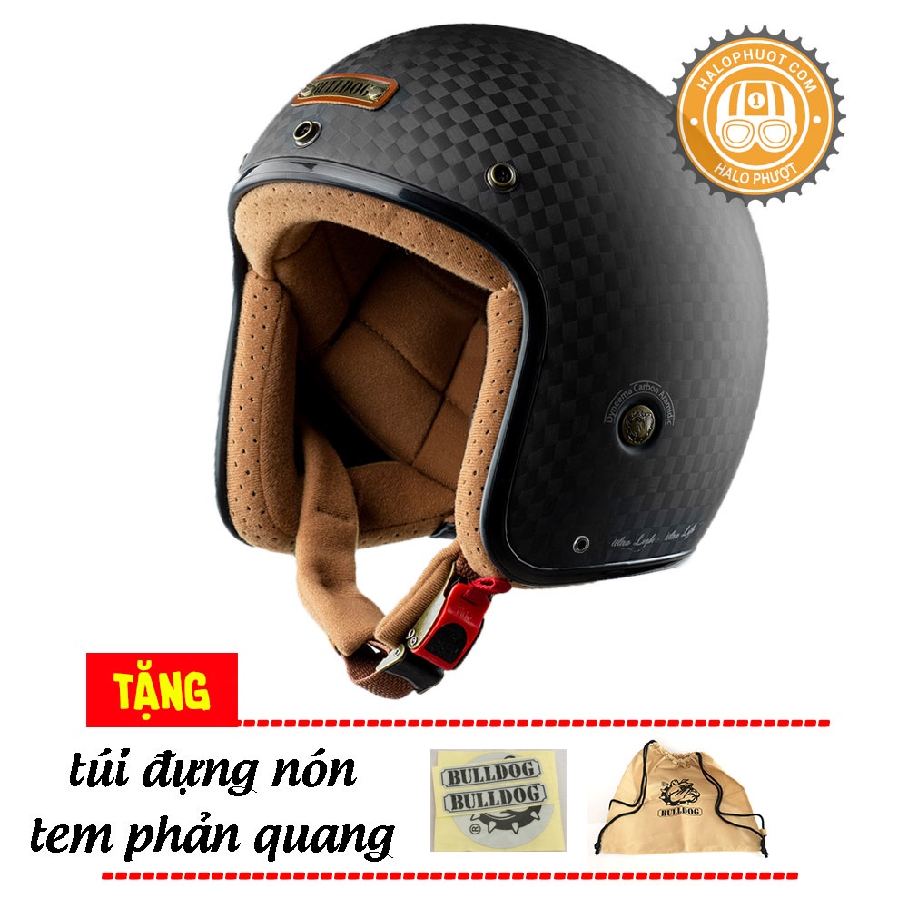 Mũ bảo hiểm Bulldog Heli Carbon Rubik siêu nhẹ