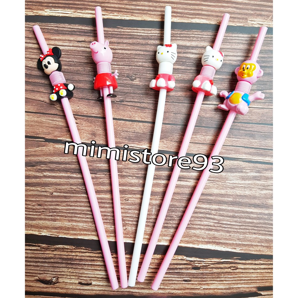 ỐNG HÚT NHỰA HOẠT HÌNH DỄ THƯƠNG CHO LY GIỮ NHIỆT
