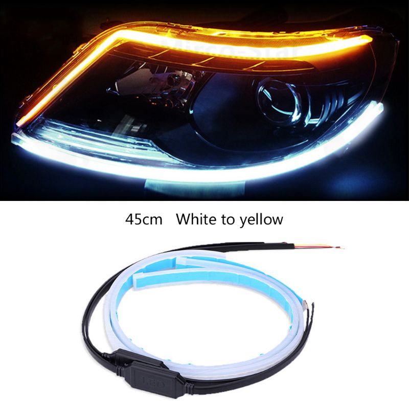 Đèn LED DRL Siêu Mỏng Linh Hoạt Chống Thấm Nước Cho Xe Hơi