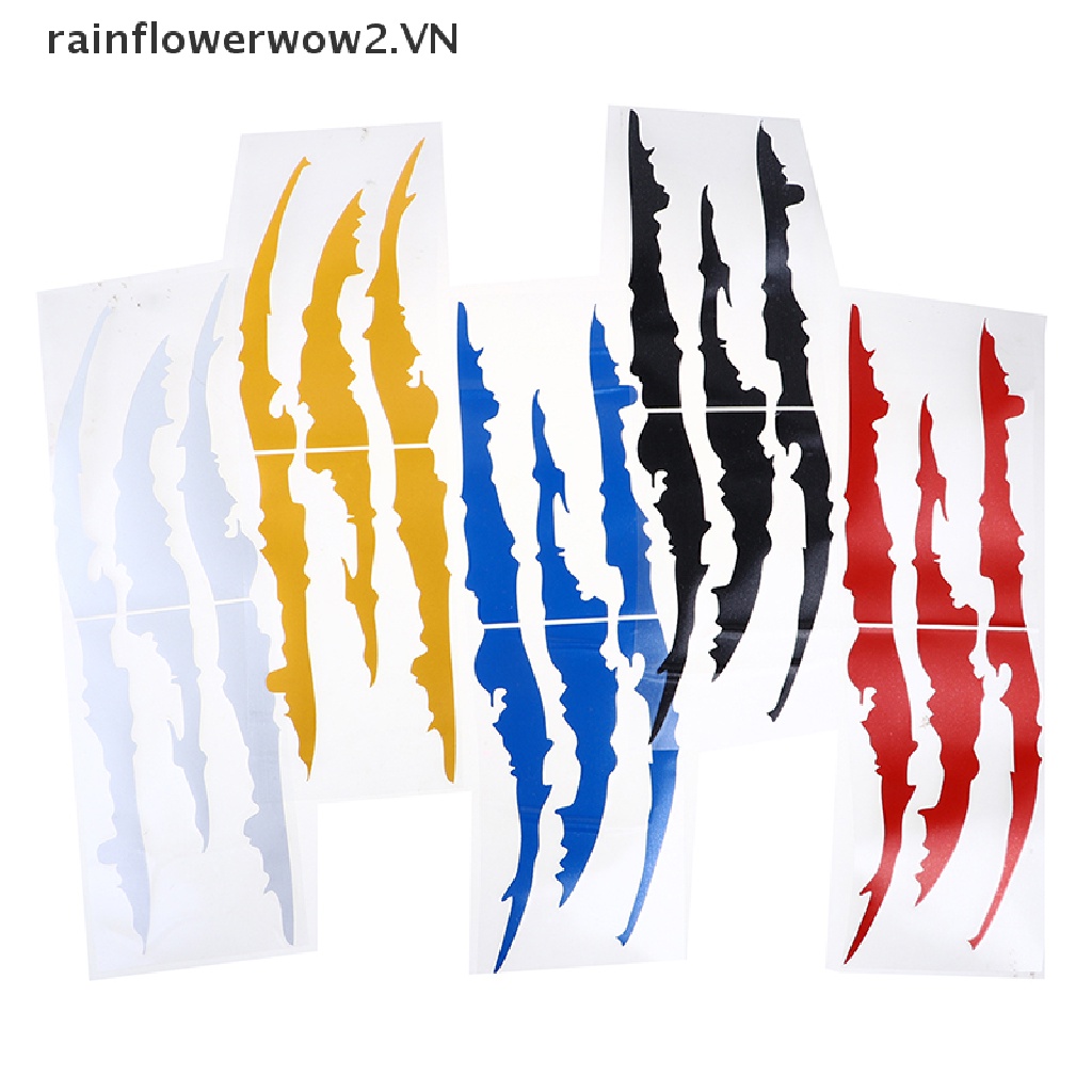 [flower] Đề Can Dán Đèn Pha Xe Hơi Hình Dấu Chân Quái Vật Phản Quang Chống Trầy Xước [Hoa]