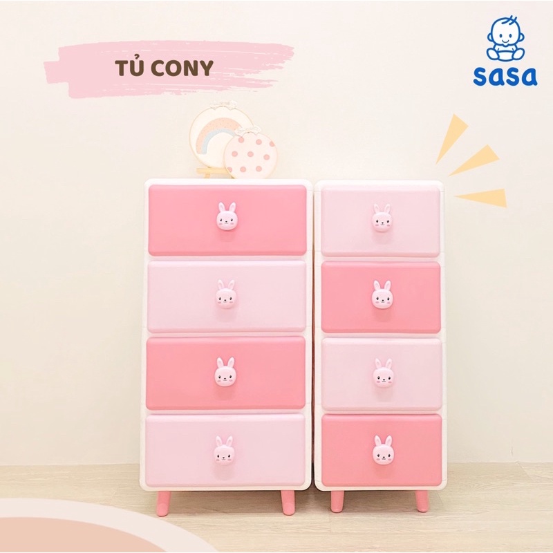 Tủ quần áo tủ thỏ gấu 4 tầng siêu cưng mẫu to ngang 45cm