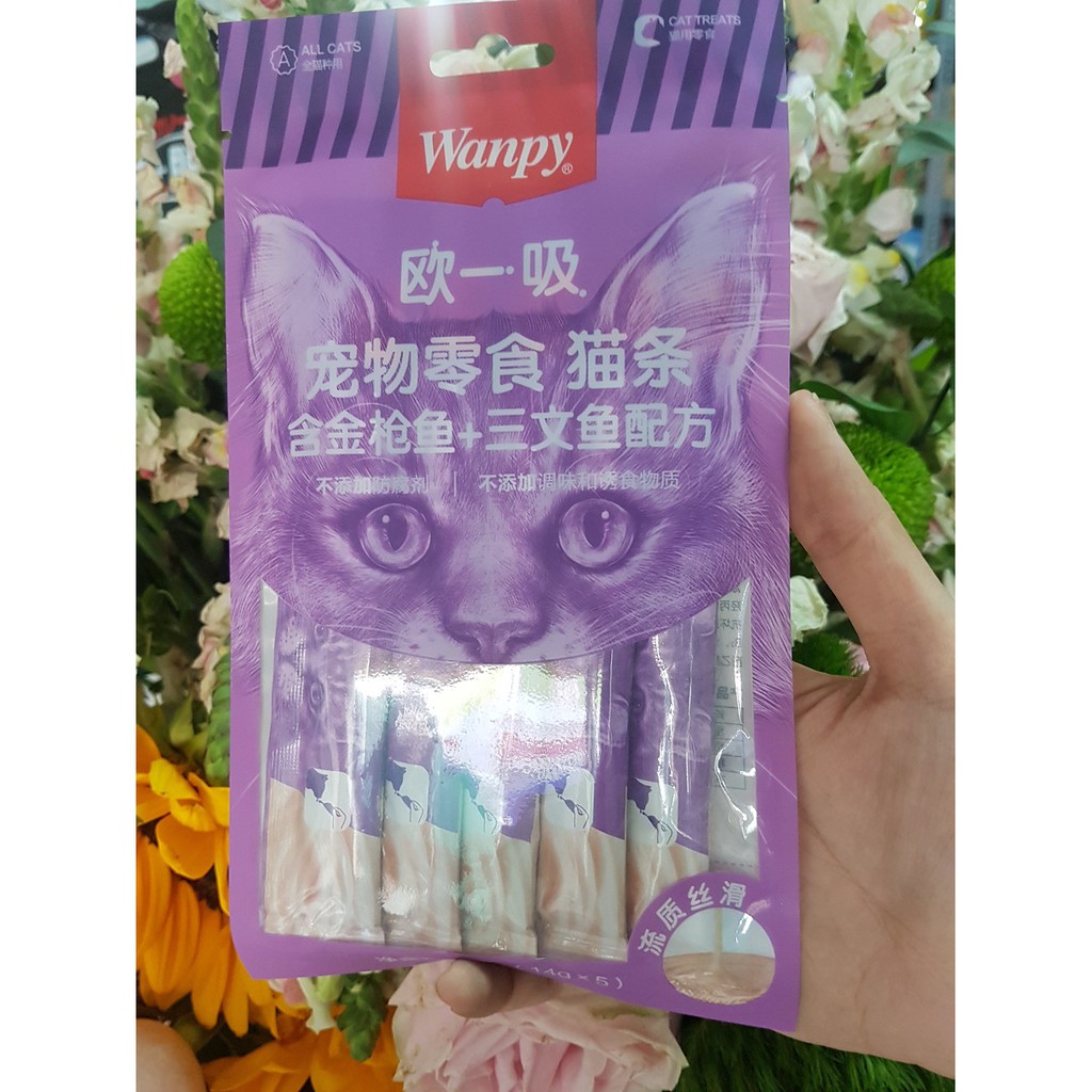 Súp thưởng Wanpy dinh dưỡng cho mèo gói 5 thanh