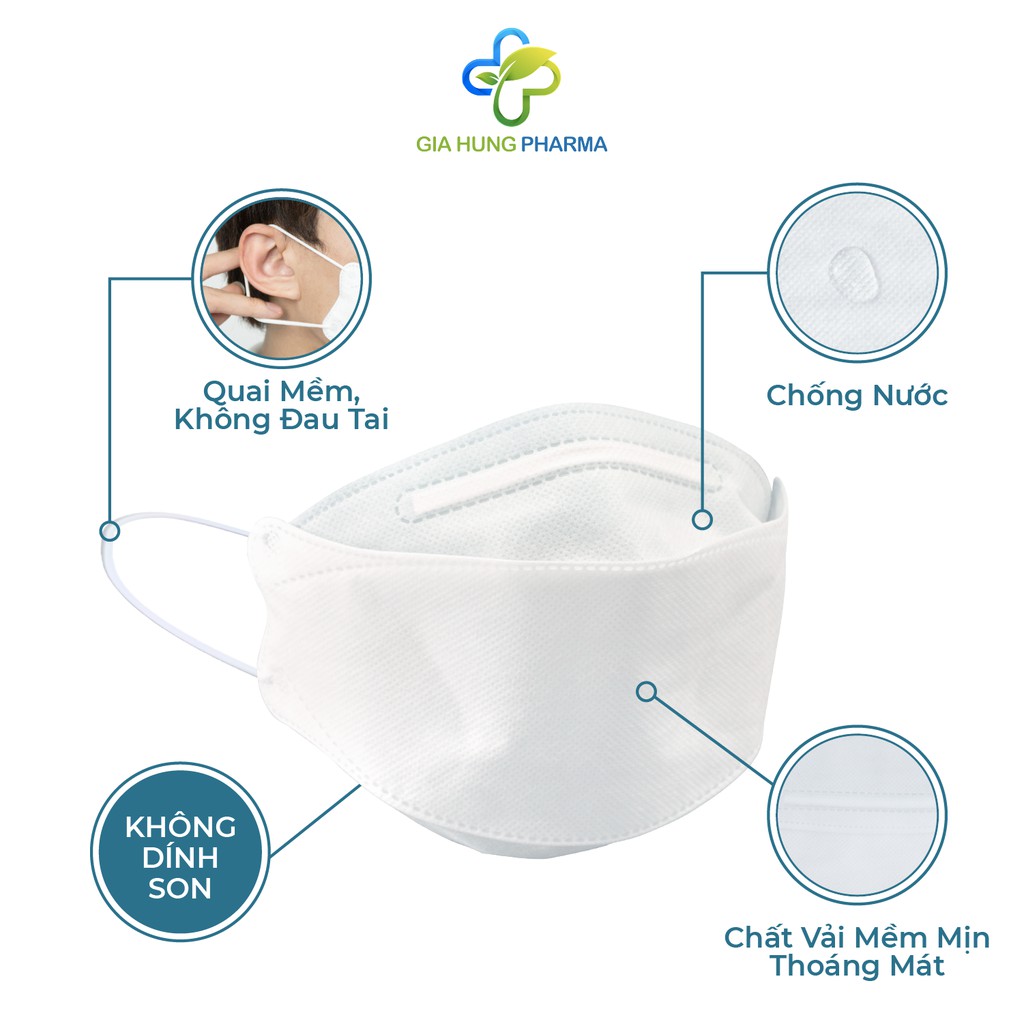 [Mua 2 Tặng 1] Khẩu Trang Y Tế 4 Lớp Hàn Quốc KJ95 KJVINA Hàng Chính Hãng, Không Dính Son, Chống Bụi Mịn -2 Túi (10 Cái)