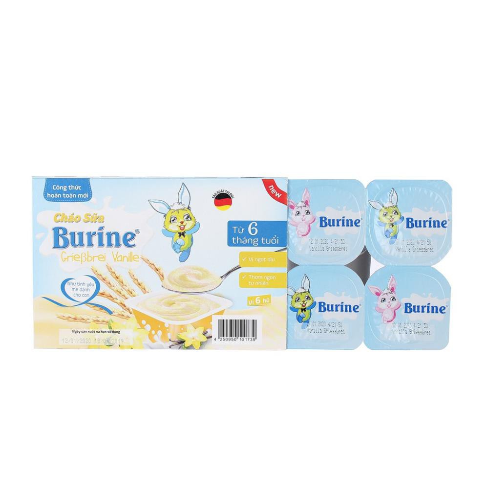 Cháo sữa Burine đủ vị | chính hãng | date mới 1/2022 [1 Lốc 6 Hủ]