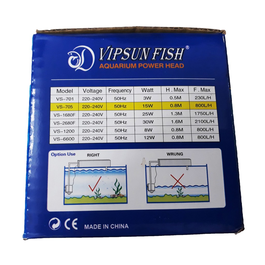 Máy Bơm Lọc Nước Hồ Cá VS-705 - Máy Lọc Nước Bể Cá Vipsun [VS705]