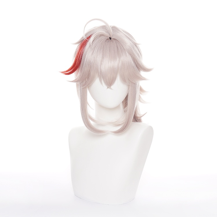 Bộ tóc giả xoăn màu xám đỏ dùng hóa trang nhân vật Kaedehara Kazuha