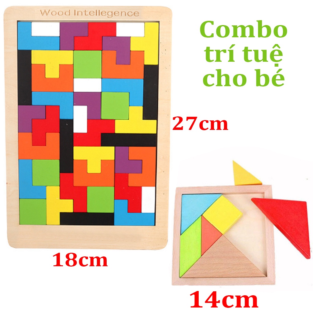 Đồ Chơi Xếp Hình Thông Minh Cao Cấp Size Đại, Tetris Xếp Gạch Ghép Hình Gỗ Pitomio Montessori