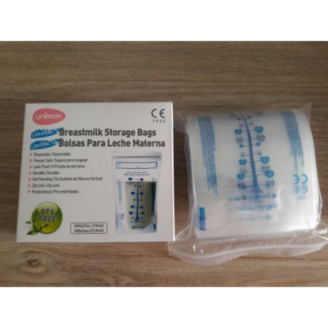 60 Túi trữ sữa unimom 2 zip compact