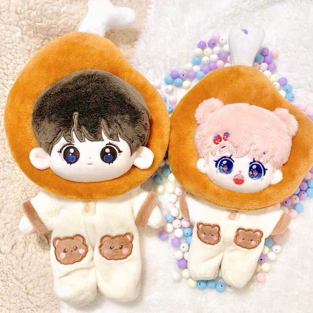 Đội đầu doll 15/20cm hình bánh gối/đùi gà/trứng ốp